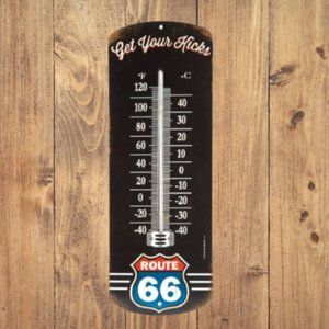 Get Your Kicks on Route 66 Tin Sign Thermometer